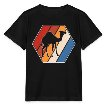 Retro Dromedar - Stanley/Stella Kinder T-Shirt MINI CREATOR  - Schwarz - Vorne - Mikhail (115cm)