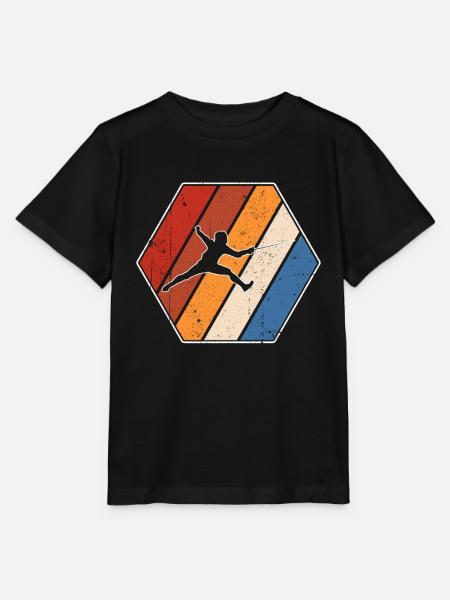 Fechten Retro - Stanley/Stella Kinder T-Shirt MINI CREATOR  - Schwarz