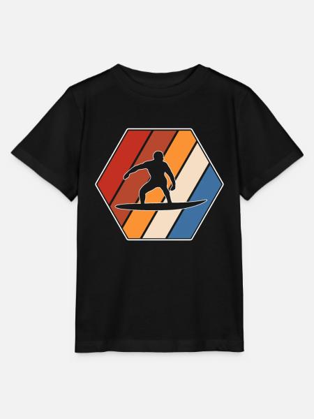Surfen Retro - Stanley/Stella Kinder T-Shirt MINI CREATOR - Schwarz