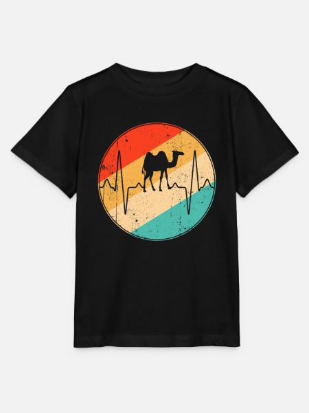 Kamel Retro Herzschlag - Stanley/Stella Kinder T-Shirt MINI CREATOR - Schwarz