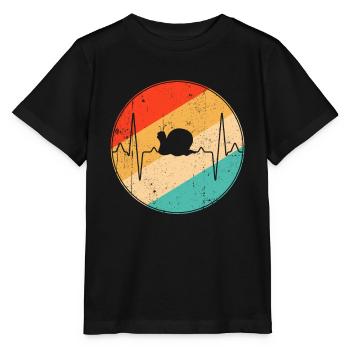 Snail Retro Heartbeat - T-shirt bio MINI CREATOR Stanley/Stella Enfant - noir - Devant - Mikhail (115cm)