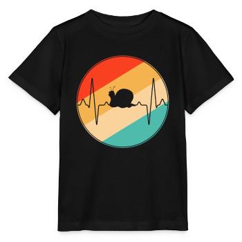 Snail Retro Heartbeat - T-shirt bio MINI CREATOR Stanley/Stella Enfant - noir - Devant - Mikhail (115cm)