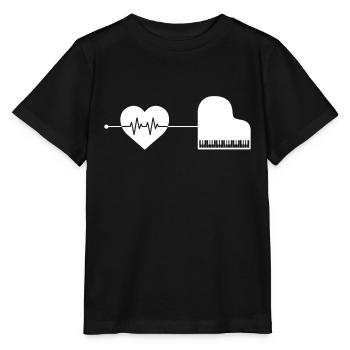 Piano Piano Heartbeat - Stanley/Stella MINI CREATOR Kids’ T-Shirt - black - Front - Mikhail (115cm)