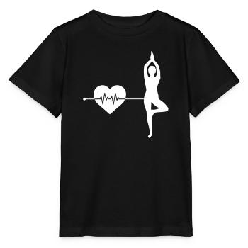 Yoga heartbeat - Stanley/Stella MINI CREATOR Kids’ T-Shirt - black - Front - Mikhail (115cm)