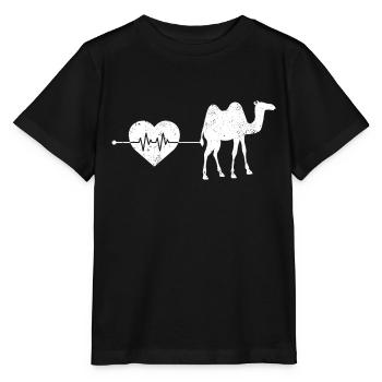 Dromedar Kamel Herzschlag - Stanley/Stella Kinder T-Shirt MINI CREATOR  - Schwarz - Vorne - Mikhail (115cm)
