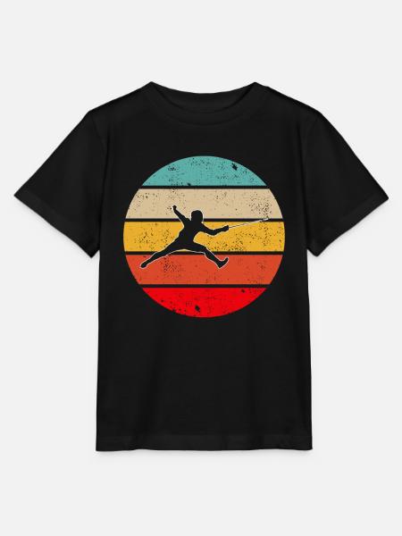 Fechten Retro - Stanley/Stella Kinder T-Shirt MINI CREATOR  - Schwarz