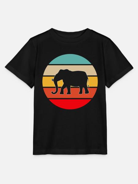 Elefant Retro - Stanley/Stella Kinder T-Shirt MINI CREATOR  - Schwarz