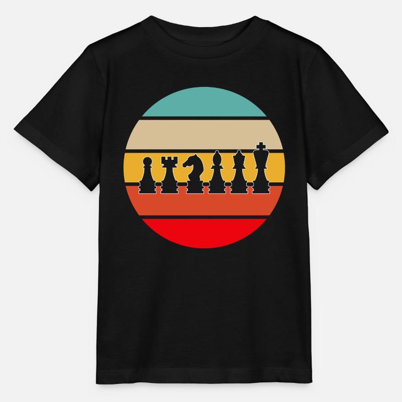 Échecs Rétro - T-shirt bio MINI CREATOR Stanley/Stella Enfant - noir