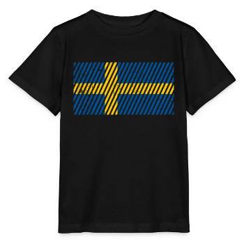 Drapeau suédois - T-shirt bio MINI CREATOR Stanley/Stella Enfant - noir - Devant - Mikhail (115cm)