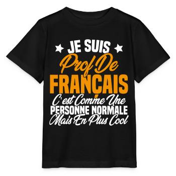 Je suis prof de français Cadeau Prof - T-shirt bio MINI CREATOR Stanley/Stella Enfant - noir - Devant - Mikhail (115cm)