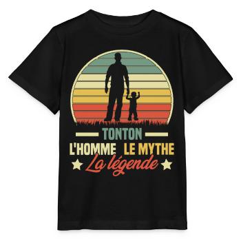 Tonton l'homme le mythe la légende Vintage Cadeau - T-shirt bio MINI CREATOR Stanley/Stella Enfant - noir - Devant - Mikhail (115cm)