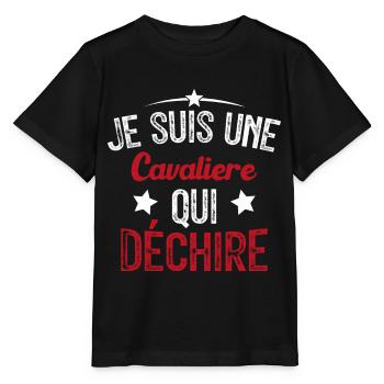 Je suis une Cavalière Qui Déchire - T-shirt bio MINI CREATOR Stanley/Stella Enfant - noir - Devant - Mikhail (115cm)