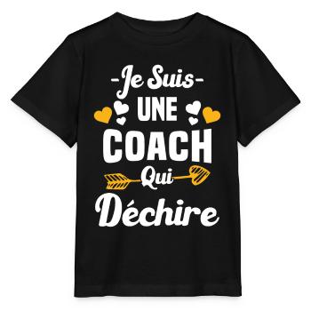 Je Suis Une Coach Qui Déchire - T-shirt bio MINI CREATOR Stanley/Stella Enfant - noir - Devant - Mikhail (115cm)