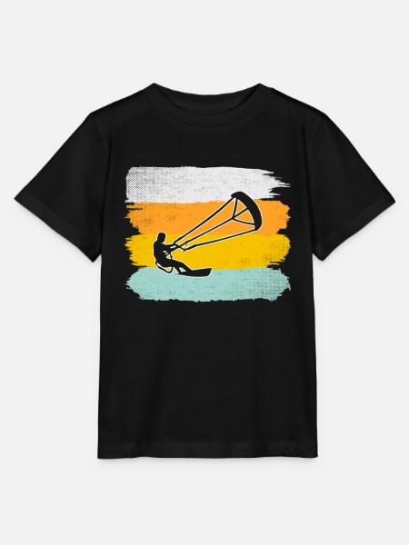 Kite surfen Retro - Stanley/Stella Kinder T-Shirt MINI CREATOR - Schwarz
