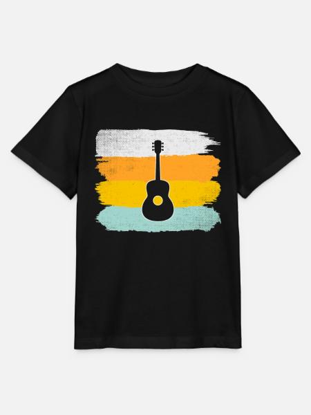Gitarre Retro - Stanley/Stella Kinder T-Shirt MINI CREATOR  - Schwarz