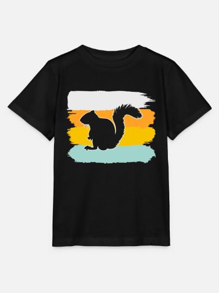Eichhörnchen Retro - Stanley/Stella Kinder T-Shirt MINI CREATOR - Schwarz