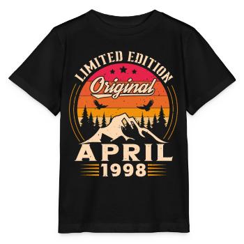 Jahrgang geboren im April 1998 Geburtstagsgeschenk - Stanley/Stella Kinder T-Shirt MINI CREATOR  - Schwarz - Vorne - Mikhail (115cm)