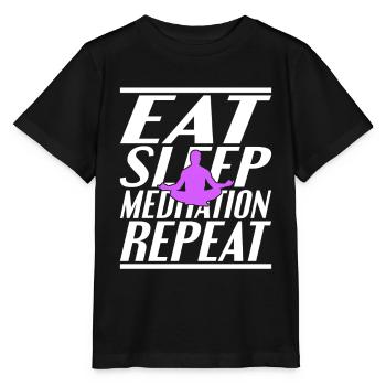 Essen Schlafen Meditieren - Stanley/Stella Kinder T-Shirt MINI CREATOR  - Schwarz - Vorne - Mikhail (115cm)