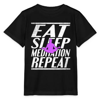 Essen Schlafen Meditieren - Stanley/Stella Kinder T-Shirt MINI CREATOR  - Schwarz - Vorne - Mikhail (115cm)