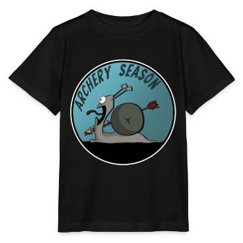 SAISON DE TIR À L’ARC, photos amusantes, autocollants de dessins animés - T-shirt bio MINI CREATOR Stanley/Stella Enfant - noir - Devant - Mikhail (115cm)
