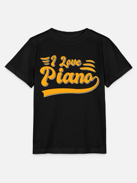 Ich liebe Klavier - Stanley/Stella Kinder T-Shirt MINI CREATOR  - Schwarz