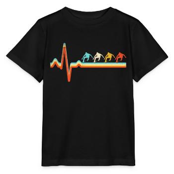 skaten Retro Herzschlag - Stanley/Stella Kinder T-Shirt MINI CREATOR  - Schwarz - Vorne - Mikhail (115cm)