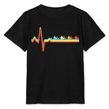Kanusport Retro Herzschlag - Stanley/Stella Kinder T-Shirt MINI CREATOR  - Schwarz - Vorne - Mikhail (115cm)