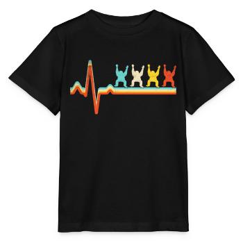 Gorilla Retro Heartbeat - T-shirt bio MINI CREATOR Stanley/Stella Enfant - noir - Devant - Mikhail (115cm)