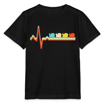 Snail Retro Heartbeat - T-shirt bio MINI CREATOR Stanley/Stella Enfant - noir - Devant - Mikhail (115cm)