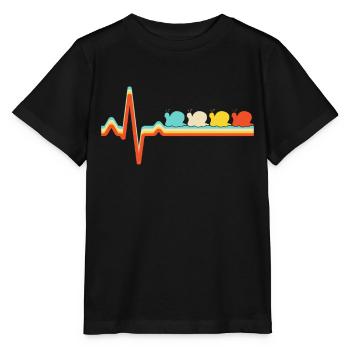Snail Retro Heartbeat - T-shirt bio MINI CREATOR Stanley/Stella Enfant - noir - Devant - Mikhail (115cm)