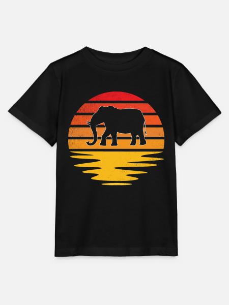 Elefant Retro - Stanley/Stella Kinder T-Shirt MINI CREATOR  - Schwarz