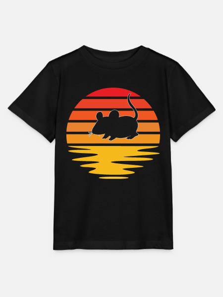 Maus Retro - Stanley/Stella Kinder T-Shirt MINI CREATOR - Schwarz