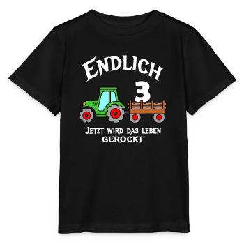 3. Geburtstag Traktor Trecker Kinder 3 Jahre - Stanley/Stella Kinder T-Shirt MINI CREATOR  - Schwarz - Vorne - Mikhail (115cm)