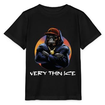Glace très mince / Dicton / Café Dire - T-shirt bio MINI CREATOR Stanley/Stella Enfant - noir - Devant - Mikhail (115cm)