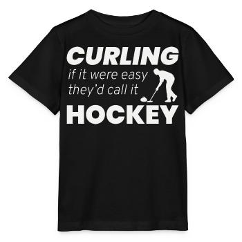 Curling Kehren Winter Eissport Curler Hockey - Stanley/Stella Kinder T-Shirt MINI CREATOR  - Schwarz - Vorne - Mikhail (115cm)