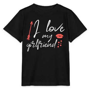 I love my girlfriend - Stanley/Stella MINI CREATOR Kids’ T-Shirt - black - Front - Mikhail (115cm)