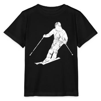 Skier Silhouette - Stanley/Stella MINI CREATOR Kids’ T-Shirt - black - Front - Mikhail (115cm)