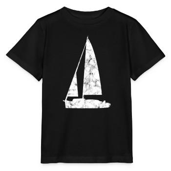 Segelboot Silhouette - Stanley/Stella Kinder T-Shirt MINI CREATOR  - Schwarz - Vorne - Mikhail (115cm)