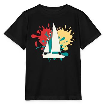 Sailing Boat Silhouette - Stanley/Stella MINI CREATOR Kids’ T-Shirt - black - Front - Mikhail (115cm)