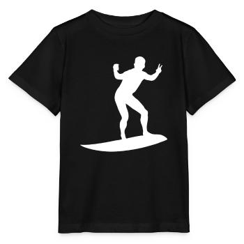 Surfer Silhouette - Stanley/Stella Kinder T-Shirt MINI CREATOR  - Schwarz - Vorne - Mikhail (115cm)