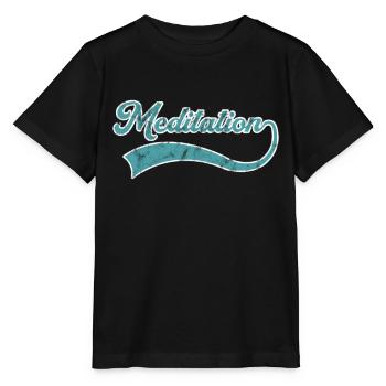 Meditation Schriftzug - Stanley/Stella Kinder T-Shirt MINI CREATOR  - Schwarz - Vorne - Mikhail (115cm)