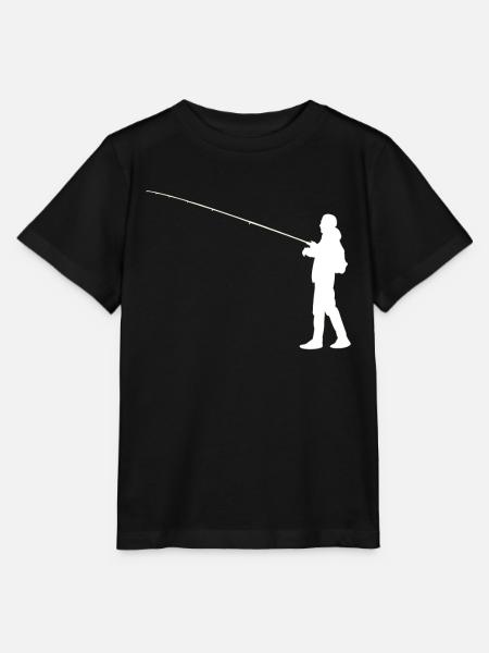 Angeln Angler Silhouette - Stanley/Stella Kinder T-Shirt MINI CREATOR  - Schwarz