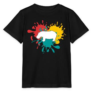 Nilpferd Silhouette - Stanley/Stella Kinder T-Shirt MINI CREATOR  - Schwarz - Vorne - Mikhail (115cm)