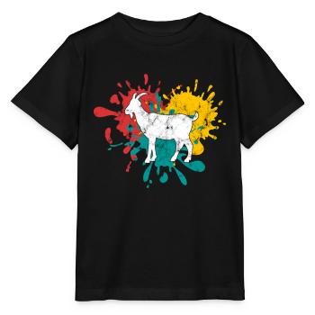 Ziege Silhouette - Stanley/Stella Kinder T-Shirt MINI CREATOR  - Schwarz - Vorne - Mikhail (115cm)