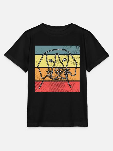 Hund Hundekopf Retro - Stanley/Stella Kinder T-Shirt MINI CREATOR  - Schwarz