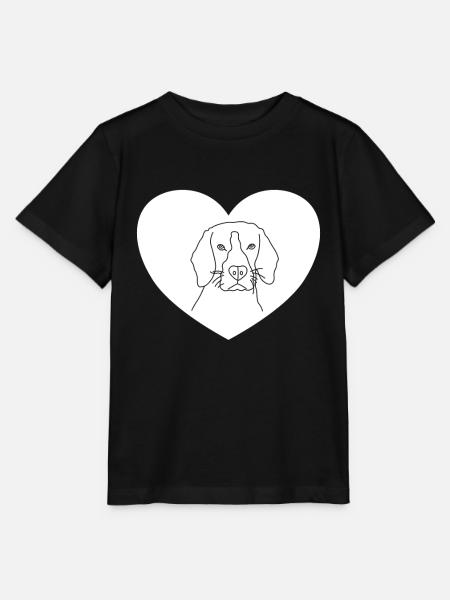 Hund Hundekopf Herz - Stanley/Stella Kinder T-Shirt MINI CREATOR - Schwarz