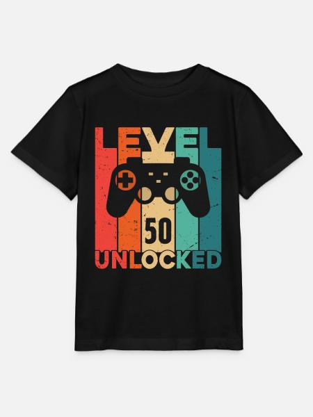 Level 50 Unlocked - Stanley/Stella MINI CREATOR Kids’ T-Shirt - black