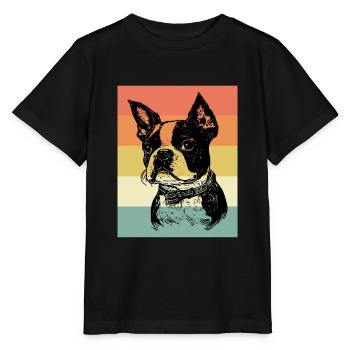 Boston Terrier - Stanley/Stella Kinder T-Shirt MINI CREATOR  - Schwarz - Vorne - Mikhail (115cm)