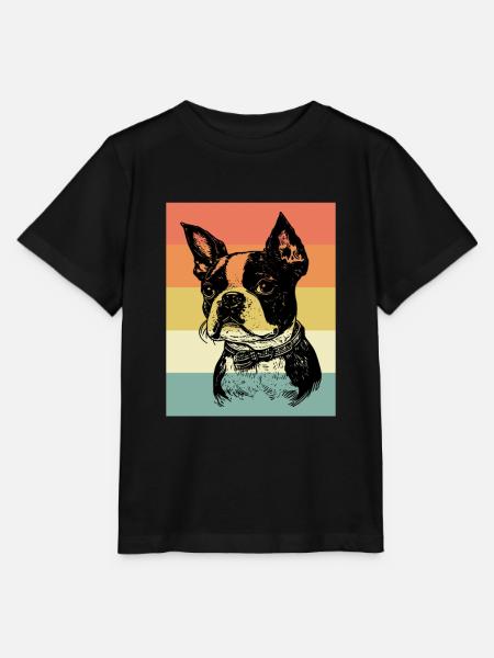 Boston Terrier - Stanley/Stella Kinder T-Shirt MINI CREATOR - Schwarz