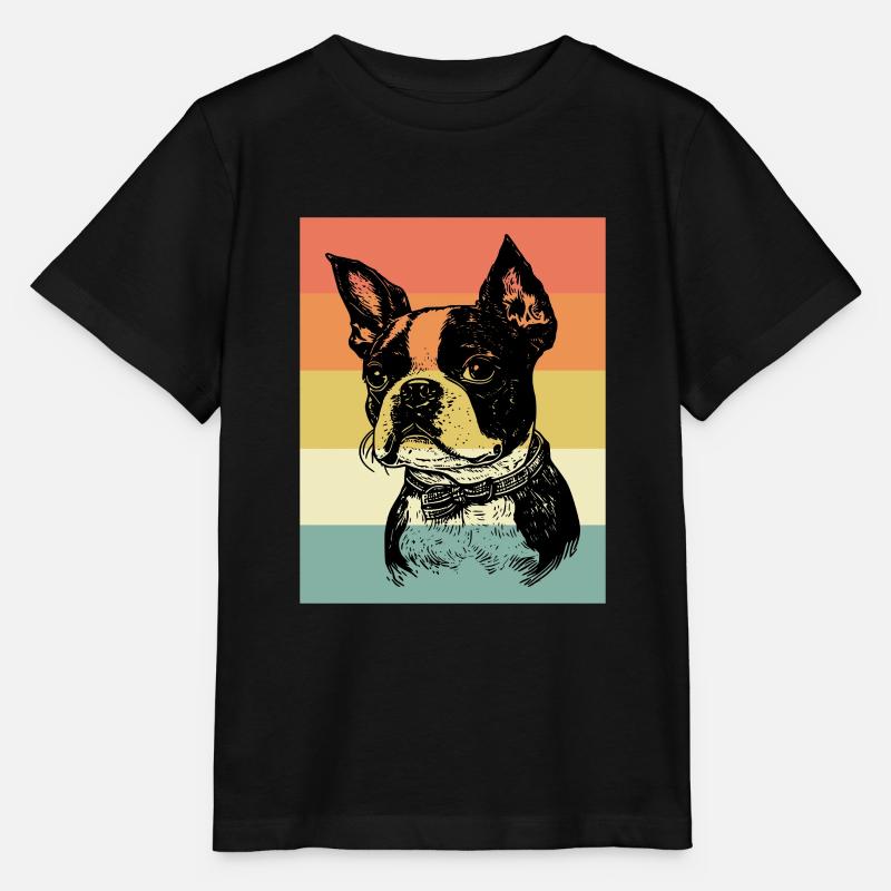 Boston Terrier - T-shirt bio MINI CREATOR Stanley/Stella Enfant - noir